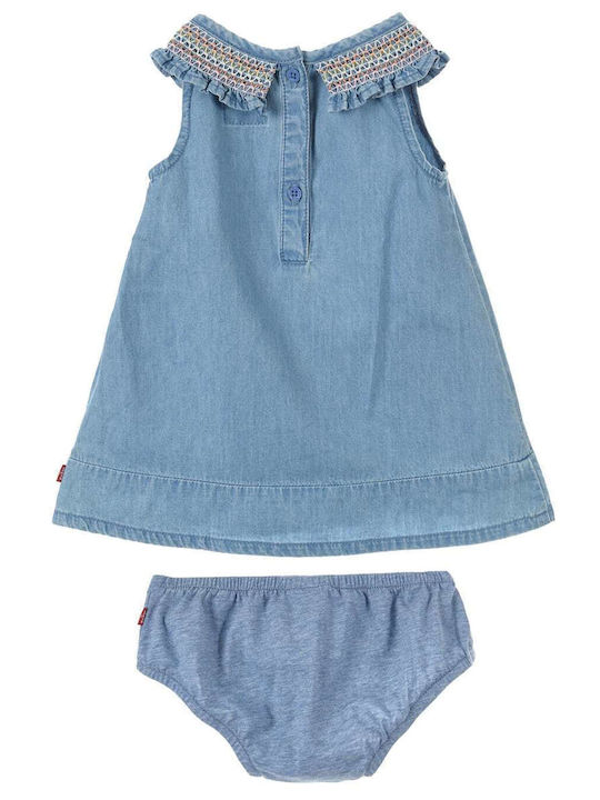 Levi's Mädchen Kleid Set mit Zubehör Denim Ärmellos Blau