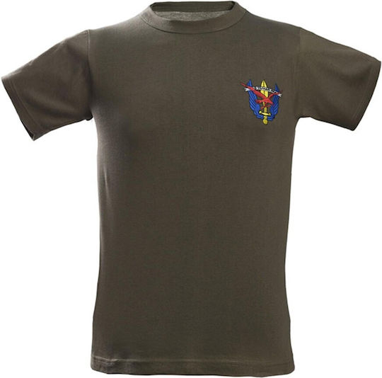 Survivors Short Sleeve T-shirt Khaki with embroidery DEATH FROM ABOVE (Eagle – Map) 00536