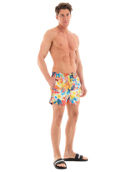 Hugo Boss Herren Badebekleidung Shorts Orange Blumen