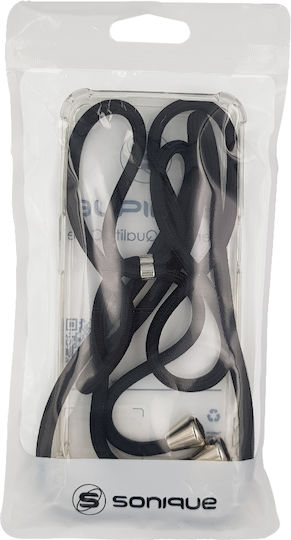 Sonique Armor Back Cover Silicone with Strap Transparent / Black (iPhone 6/6s)