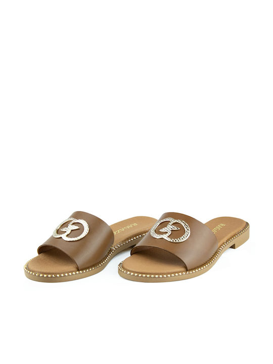 Ragazza Leather Women's Flat Sandals in Brown Color