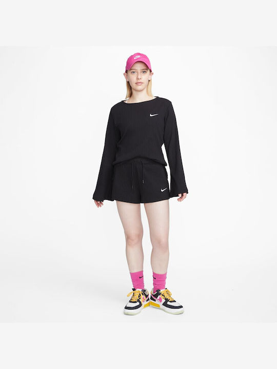 Sportswear Γυναικείο Ψηλόμεσο Αθλητικό Σορτς Μαύρο