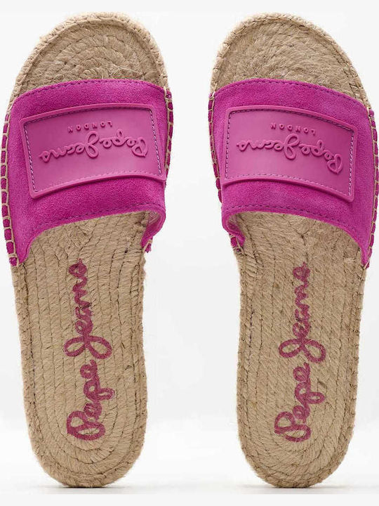 Siva Leder Flache Sandalen für Damen in Fuchsie Farbe