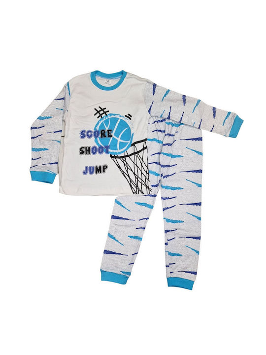 Supermini Set Top & Bottom Kids Winter Cotton Pyjamas White