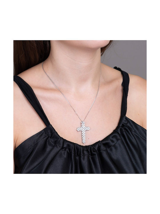 Skaras Jewels Women's White Gold Cross 18K