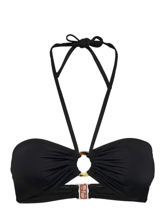 Fără bretele Top bikini Negru