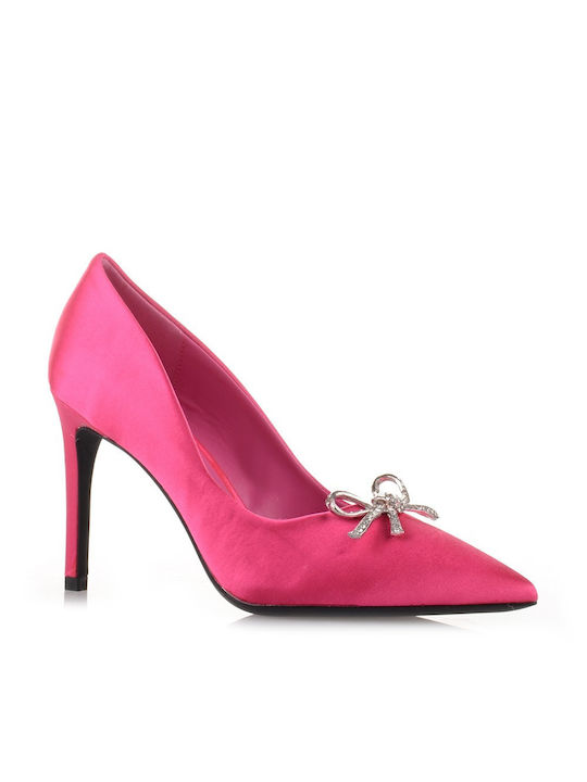 Famous Shoes Pointed Toe Stiletto Fuchsia High Heels LL-1108