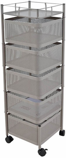 Ankor Trolley Bucătărie Metalic 5 Locuri Gri 28x28x91cm