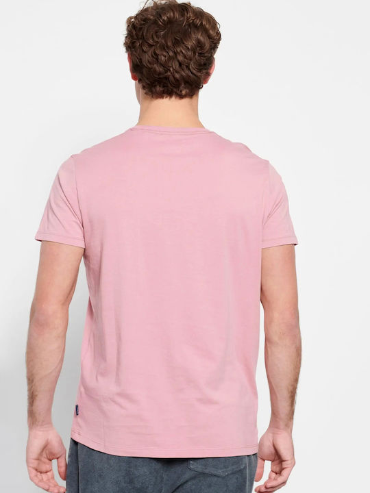 Funky Buddha Herren T-Shirt Kurzarm Rosa