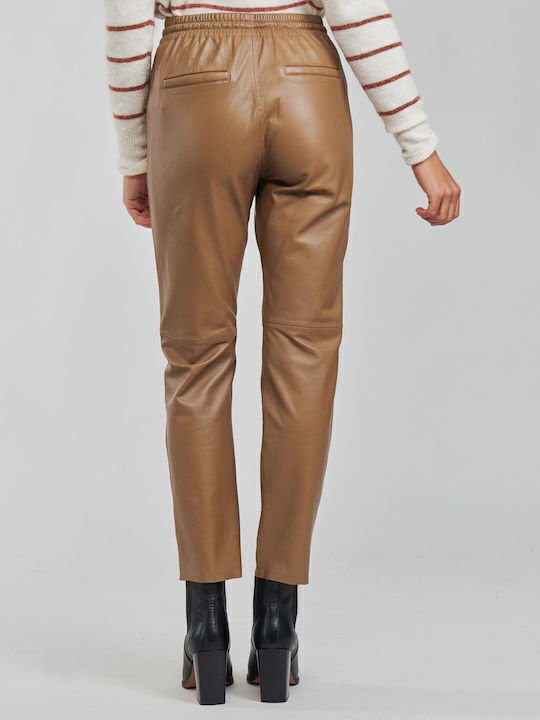 Femei Din material textil Pantaloni cu elastic Tabac maro