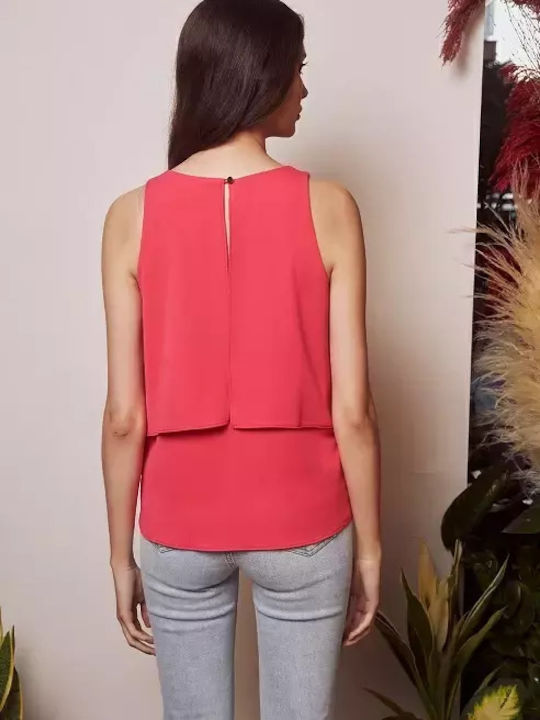 Desiree Damen Sommer Bluse Ärmellos Fuchsie