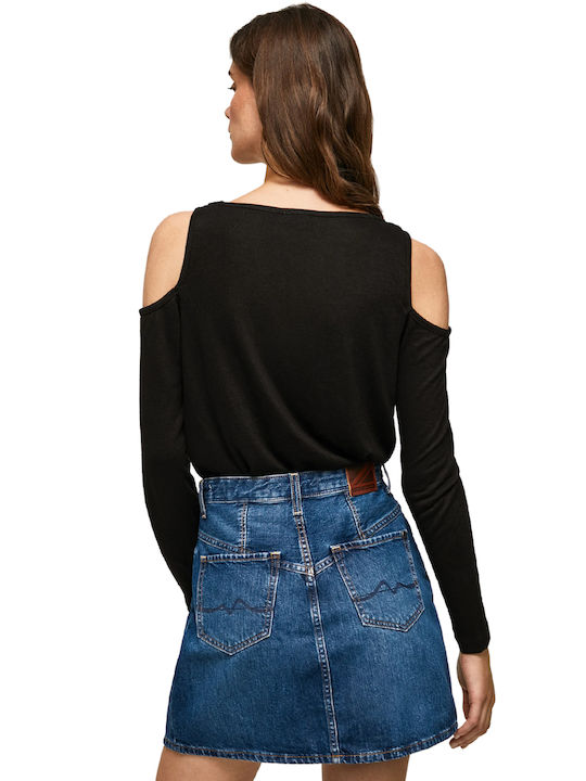 Pepe Jeans Lis Damen Bluse Langärmelig Schwarz