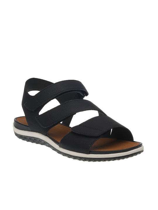 Geox Vega Women's Flat Sandals in Black Color