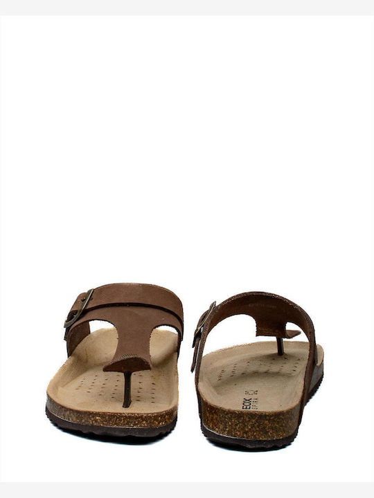 Brionia Leather Women's Flat Sandals in Brown Color