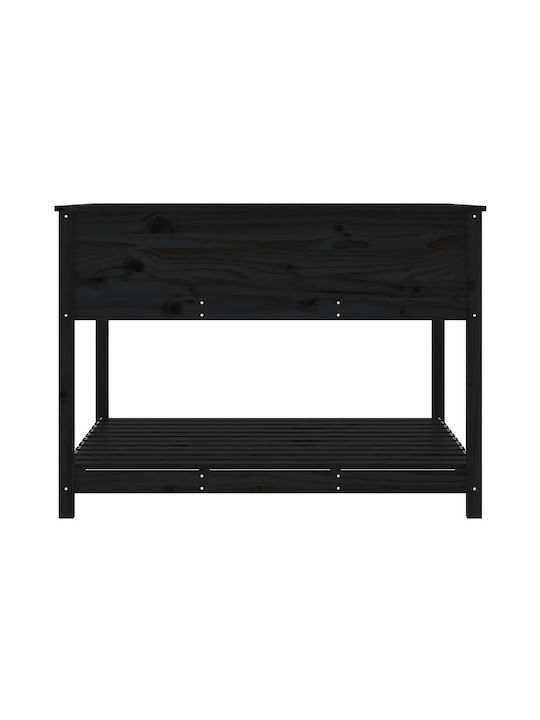 vidaXL Planter Box Wooden Black 111.5x111.5x81cm.