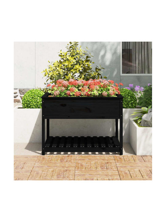 vidaXL Planter Box Wooden Black 111.5x111.5x81cm.
