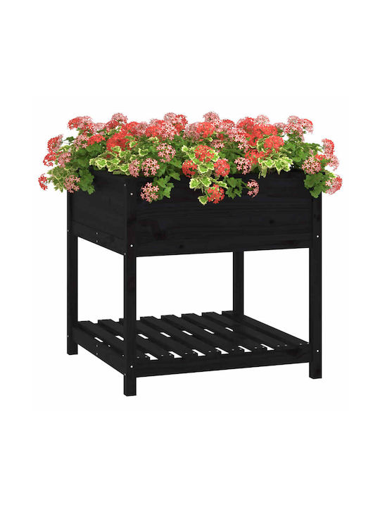 vidaXL Blumenkasten Hölzernes Schwarz 82.5x82.5x81cm.
