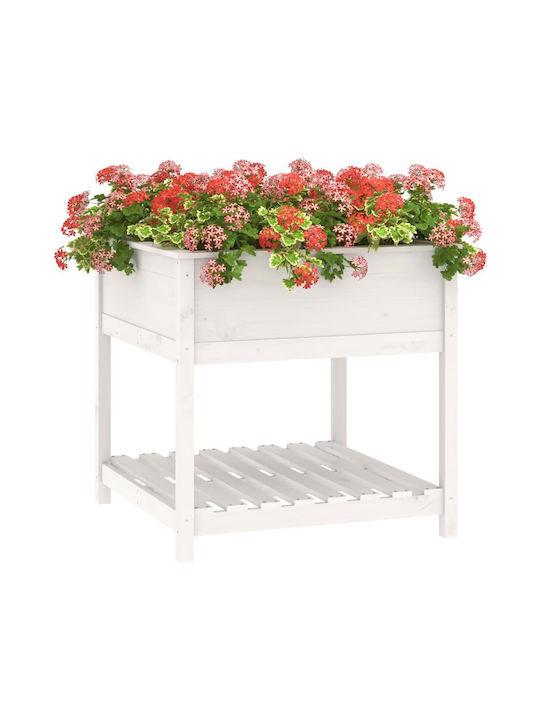 vidaXL Ζαρντινιέρα Ξύλινη Λευκή 82.5x82.5x81εκ.