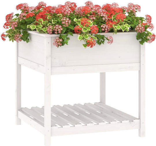 vidaXL Кутия за саксии Дърво Бял 82.5x82.5x81см.