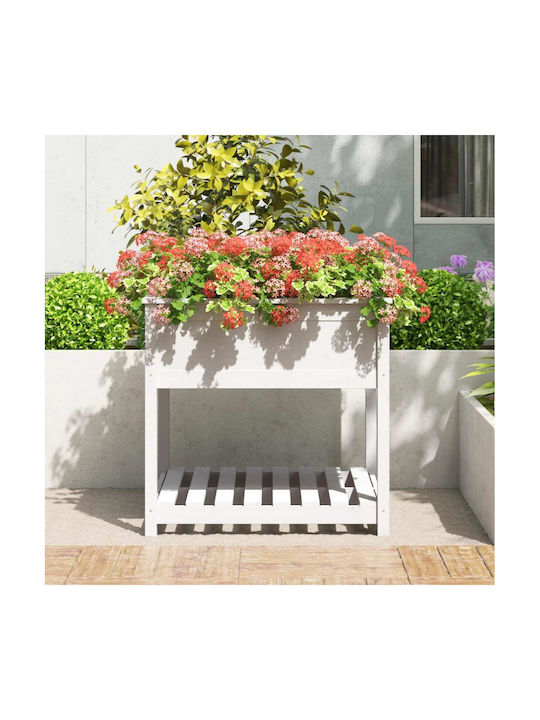 vidaXL Ζαρντινιέρα Ξύλινη Λευκή 82.5x82.5x81εκ.