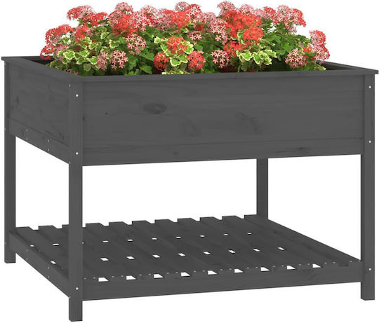 vidaXL Кутия за саксии Дърво Сив 111.5x111.5x81см.