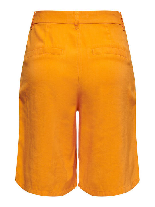Only Γυναικεία Υφασμάτινη Βερμούδα σε Πορτοκαλί χρώμα