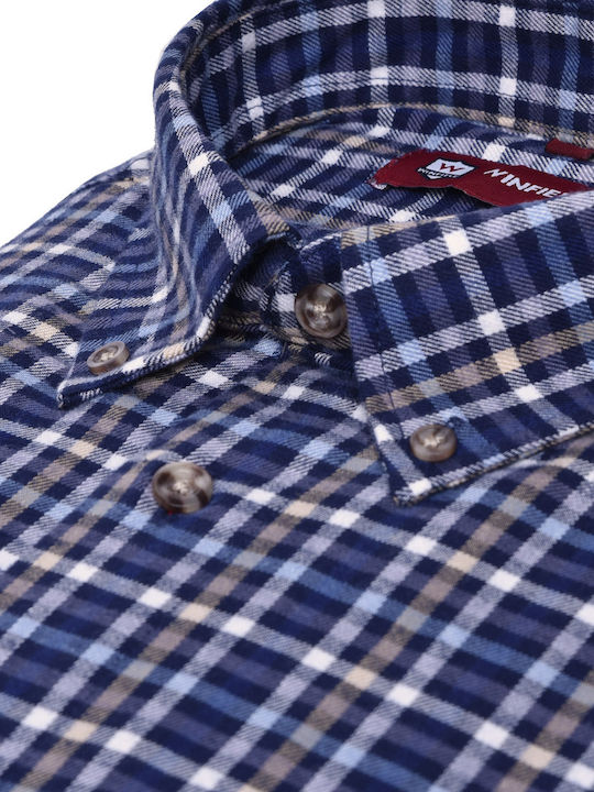 Button Down Modern Fit Shirt in Blue Check Winfield Blue Check COTTON BUTTON - DOWN CHECK ALL DAY