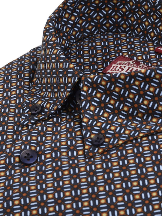 Button Down Modern Fit Shirt in Brown B.S Bags Print Cotton BUTTON - DOWN ALL DAY