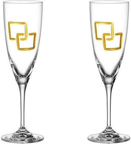 Capolavoro Wedding Carafe Set with Wine & Champagne Glasses made of Crystal 4pcs