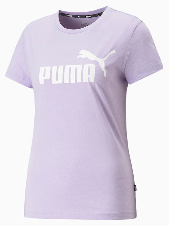 PUMA Essentials Logo Heather Women's T-shirt Vivid Violet