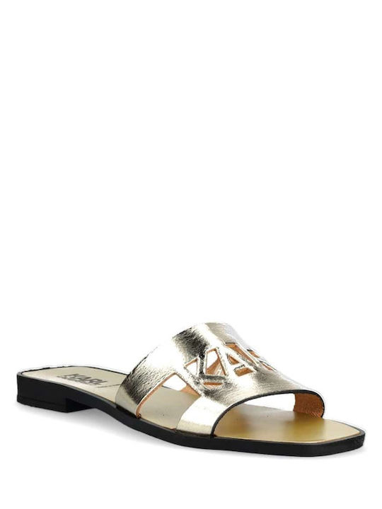 Karl Lagerfeld Damen Flache Sandalen in Gold Farbe