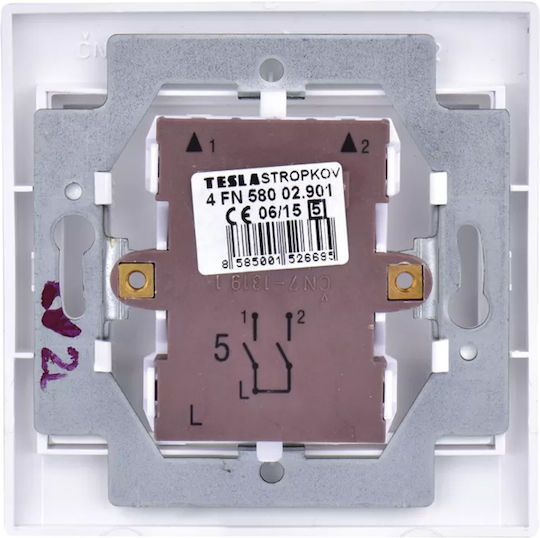 Emos Recessed Wall Switch Lighting Two-Way with Frame White
