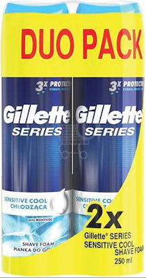 Gillette Series Moisturizing Gel Ξυρίσματος για Ευαίσθητες Επιδερμίδες 2 x 200ml