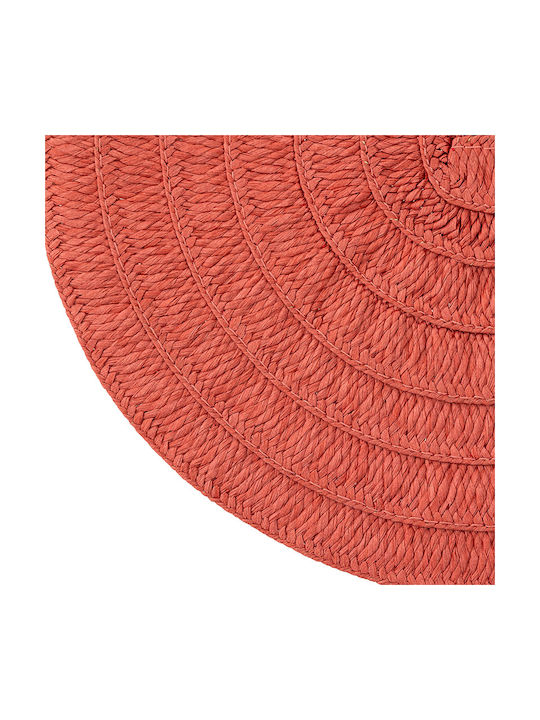 Round Wicker Placemat Braid Nat Red 38cm