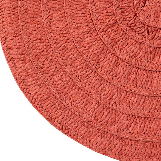 Round Wicker Placemat Braid Nat Red 38cm Round Wicker Placemat Braid Nat Red 38cm