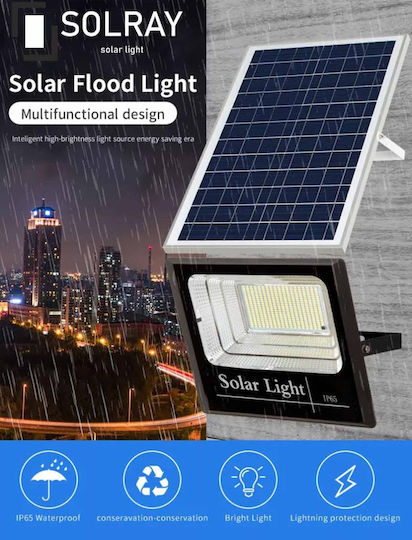 Waterproof Solar LED Floodlight 300W Cold White 6500K with Remote Control IP65