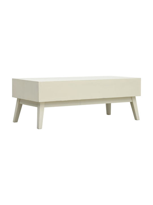 Rectangular Central Wooden Coffee Table with Drawers Gray M110xP50xH40cm
