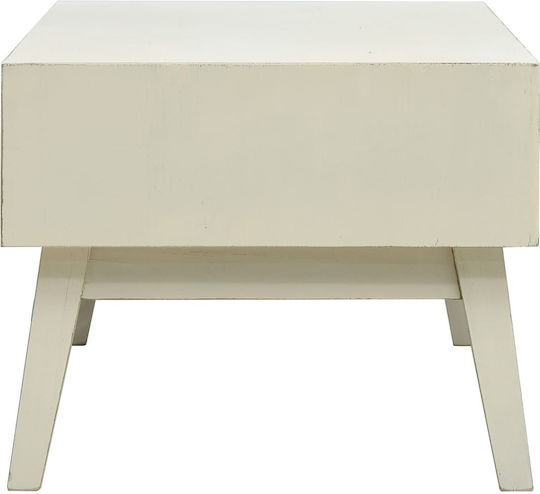Rectangular Central Wooden Coffee Table with Drawers Gray M110xP50xH40cm