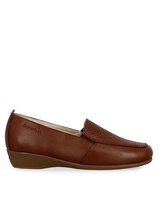 Boxer Leather Women's Moccasins in Tabac Brown Color