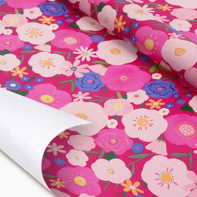 Legami Milano Flowers Wrapping Paper for Gift Fuchsia 200x70cm.