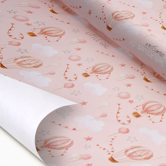 Legami Milano Baby Girl Wrapping Paper for Gift Pink 200x70cm.