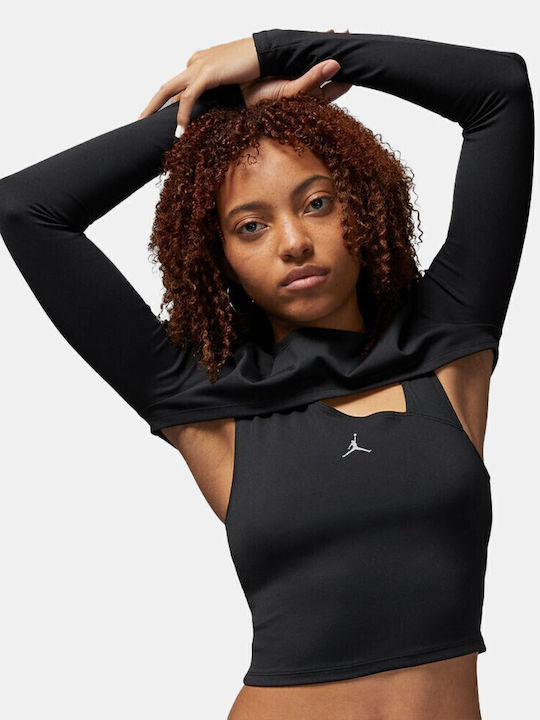 Women's Crop Top Long Sleeve Black