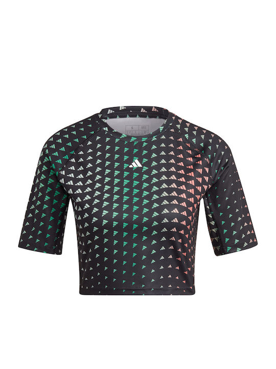 Brand Love Women's Crop Top Short Sleeve Black