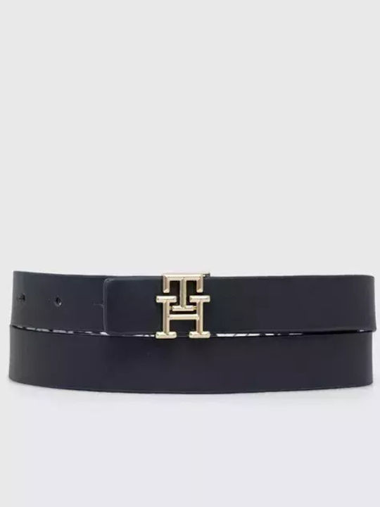 Tommy Hilfiger Th Monogram Leder Damen Gürtel Blau Tommy Hilfiger Th Monogram Leder Damen Gürtel Blau
