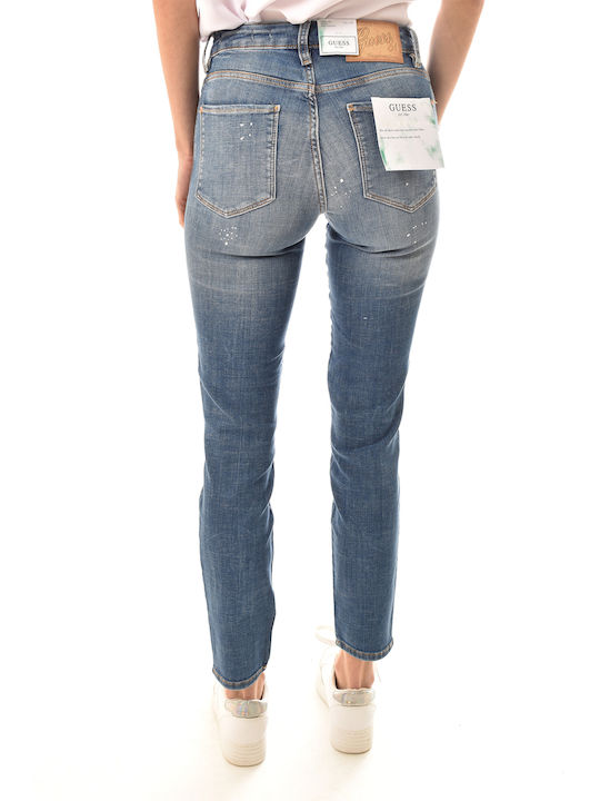 Guess Women's Jean Trousers Mid Rise with Rips in Skinny Fit