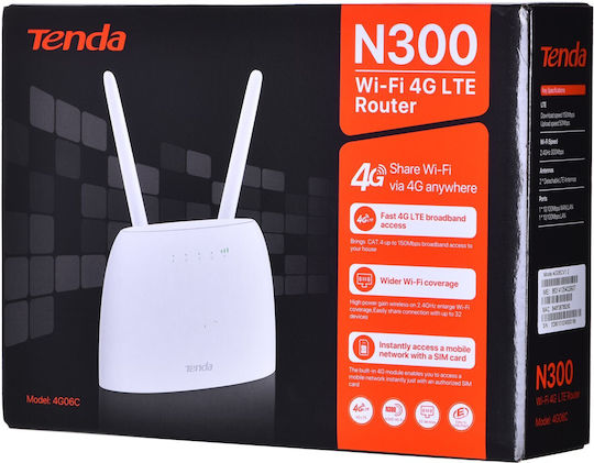 Tenda 4G06C Ασύρματο 4G Router με 2 Θύρες