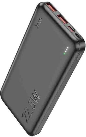 Hoco J101A Astute Power Bank 10000mAh 22.5W with 2 USB-A Ports and USB-C Port Power Delivery / Quick Charge 3.0 Black