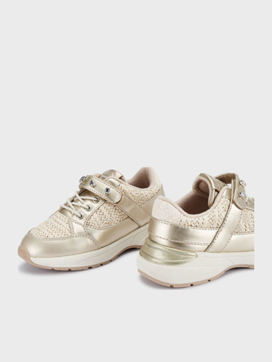 Running Kinder Sneakers mit Klettverschluss Gold