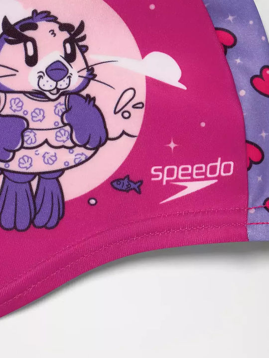 Speedo Learn to Swim Aria Sea Polyester Kids Swimming Cap Pink