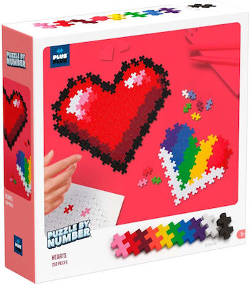 Kids Puzzle By Number Hearts for 7++ Years 250pcs Plus Plus